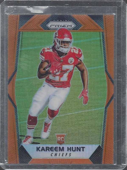KAREEM HUNT 2017 PANINI PRIZM ORANGE ROOKIE PRIZMS RC #D 54/275