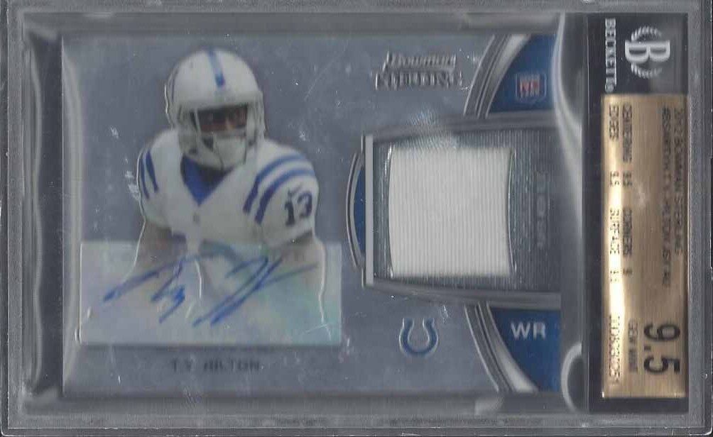T.Y. HILTON 2012 BOWMAN STERLING COLTS ROOKIE JERSEY AUTO RC BGS 9.5 10 AU POP 4