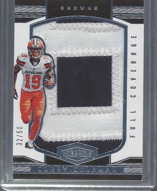COREY COLEMAN 2016 PLATES & PATCHES FULL COVERAGE JUMBO 2 COLOR PATCH RC #D /50