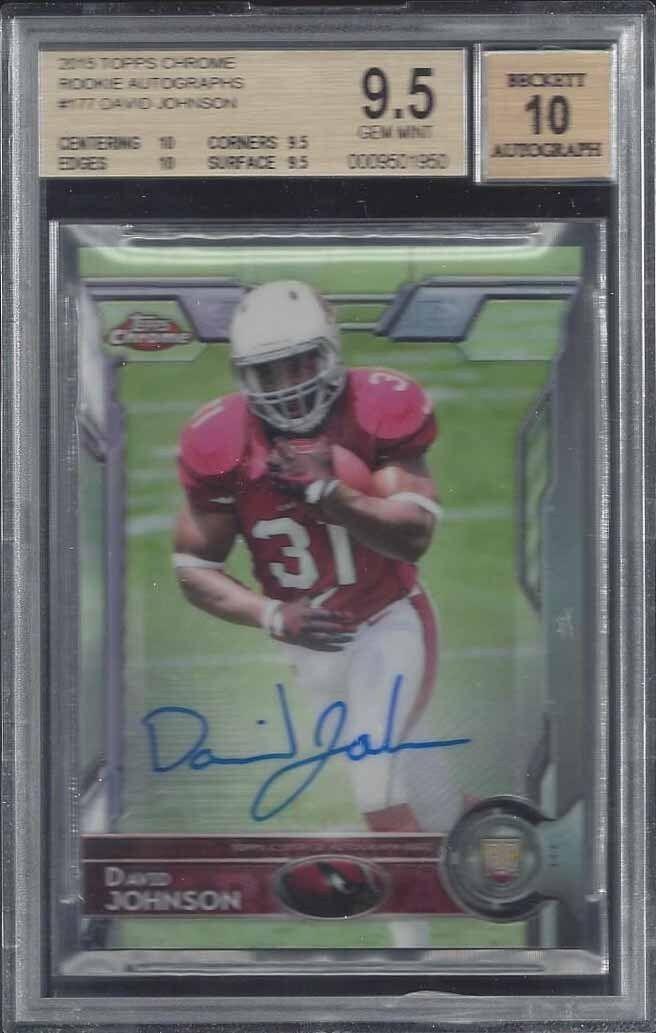 DAVID JOHNSON 2015 TOPPS CHROME ON CARD ROOKIE AUTO RC BGS 9.5 w/ 10 AUTO GEM MT