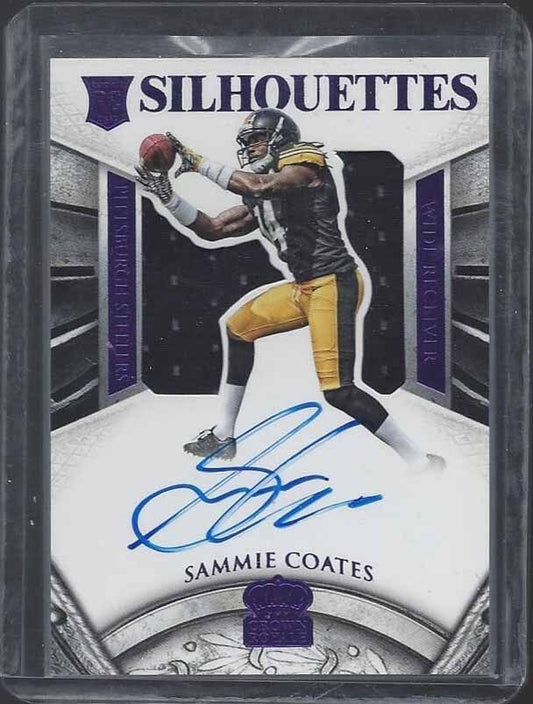 SAMMIE COATES 2015 CROWN ROYALE SILHOUETTE PURPLE JUMBO JERSEY AUTO RC #D 16/25