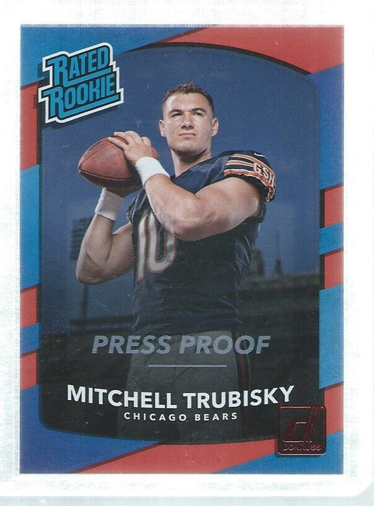 MITCHELL TRUBISKY 2017 DONRUSS RATED ROOKIE PRESS PROOF RED RC #328