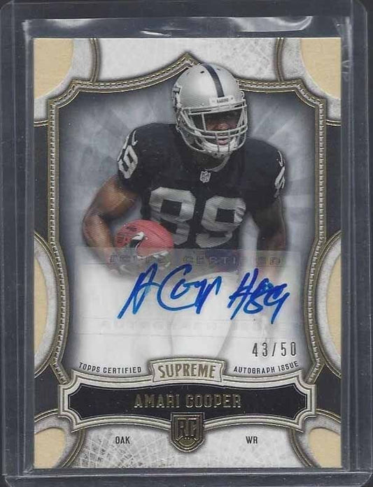 AMARI COOPER 2015 TOPPS SUPREME BRONZE RAIDERS ROOKIE AUTO RC #D 43/50