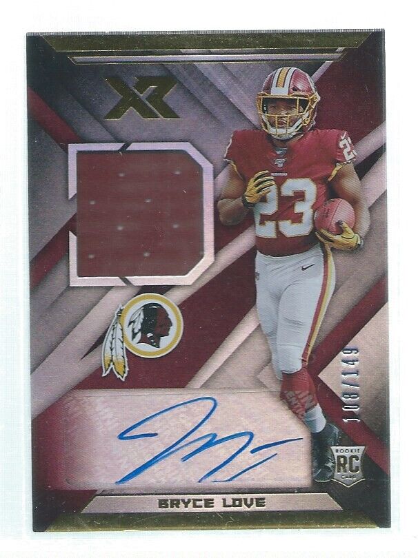 BRYCE LOVE 2019 PANINI XR JERSEY AUTO RC #D 100/149