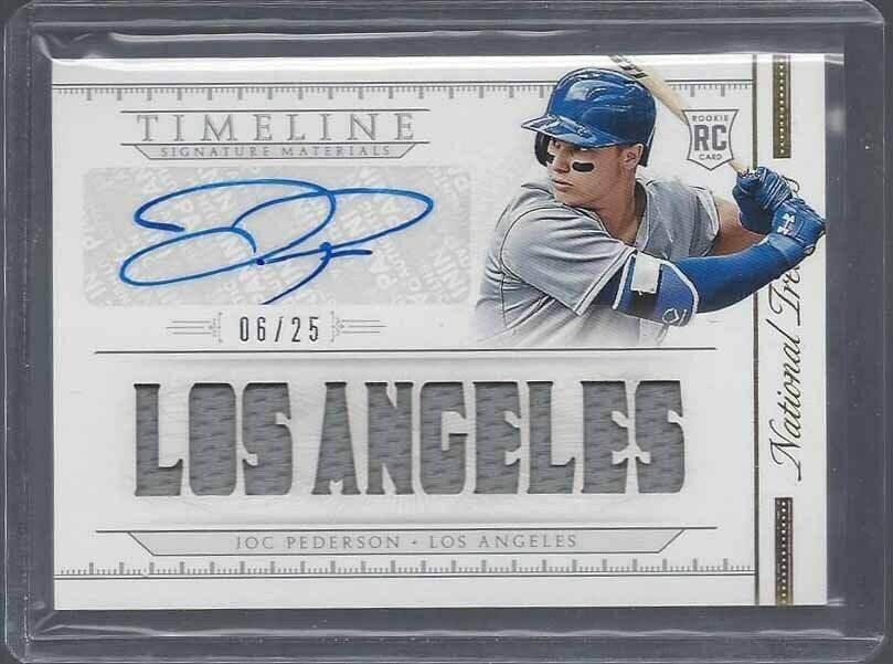 JOC PEDERSON 2015 NATIONAL TREASURES TIMELINE JUMBO JERSEY AUTO RC #D 6/25
