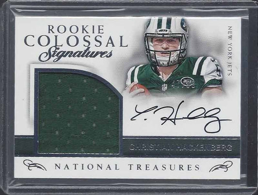 CHRISTIAN HACKENBERG 2016 NATIONAL TREASURES COLOSSAL JUMBO JERSEY AUTO RC /99