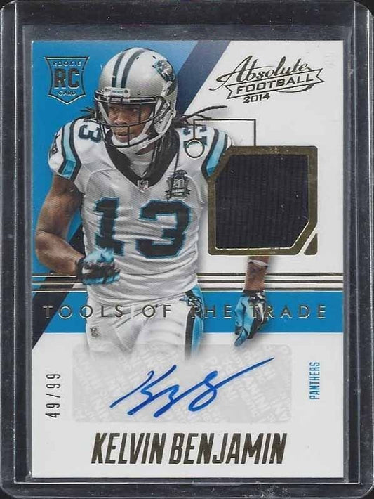 KELVIN BENJAMIN 2014 ABSOLUTE TOOLS OF THE TRADE ROOKIE JERSEY AUTO RC #D 49/99