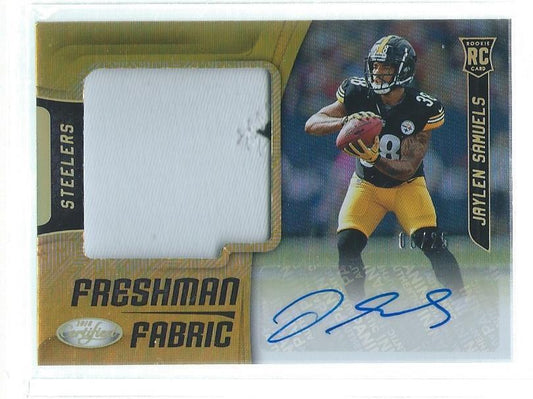 JAYLEN SAMUELS 2018 PANINI CERTIFIED 2 COLOR PATCH AUTO GOLD RPA RC #D 6/25
