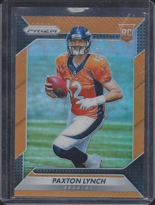 PAXTON LYNCH 2016 PANINI PRIZM ORANGE ROOKIE PRIZMS RC #D 57/299