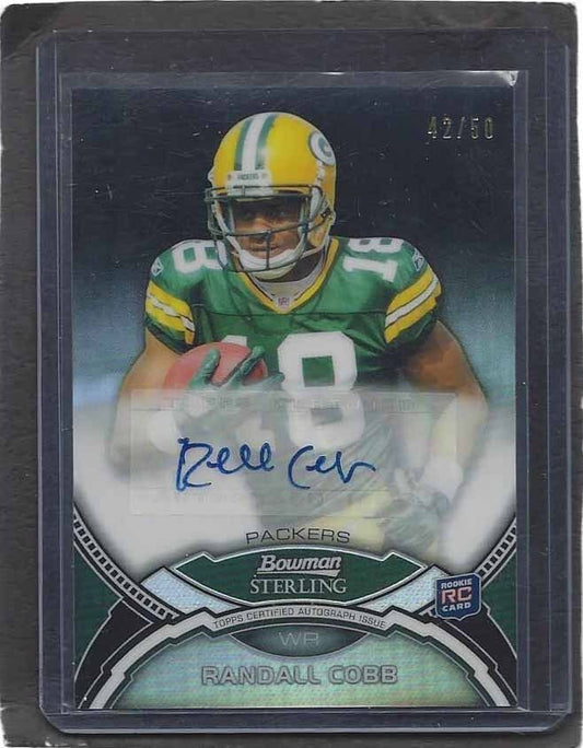 RANDALL COBB 2011 BOWMAN STERLING BLACK REFRACTOR ROOKIE AUTO RC #D 42/50