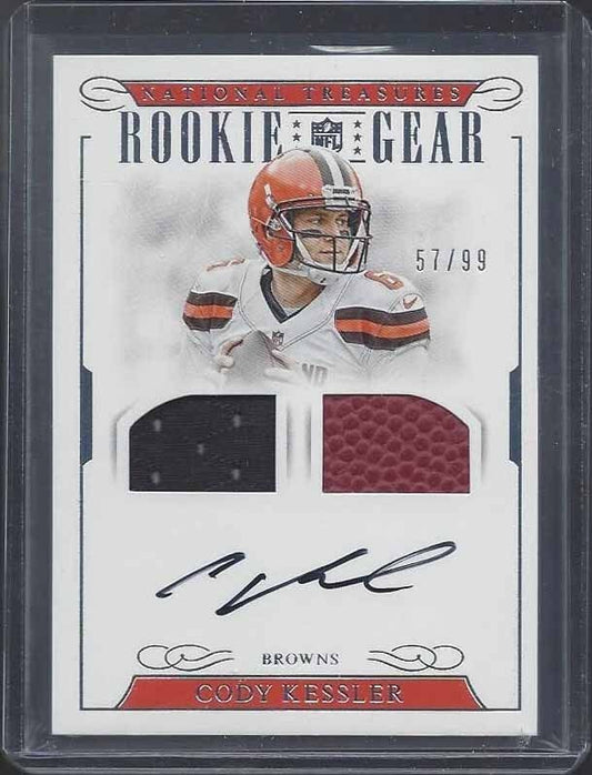 CODY KESSLER 2016 NATIONAL TREASURES ROOKIE GEAR DUAL JERSEY BALL AUTO RC #D /99