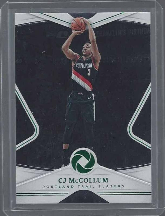 1/1 C.J. MCCOLLUM 2018-19 PANINI OPULENCE GREEN BASE #D 3/5 HIS JERSEY NUMBER #3