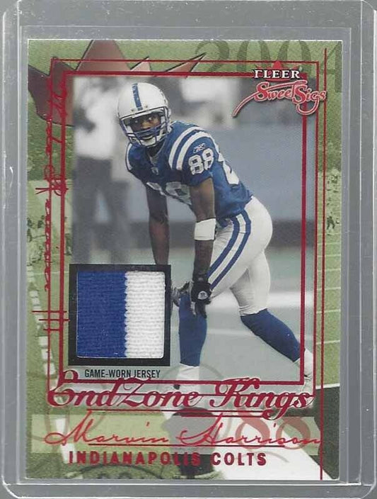 MARVIN HARRISON 2004 FLEER SWEET SIGS ENDZONE KINGS RED 2 COLOR PATCH