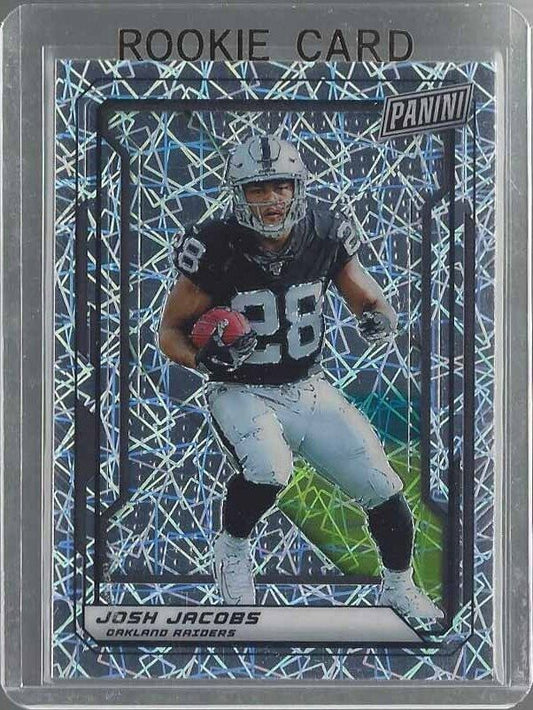 JOSH JACOBS 2019 PANINI NATIONAL VIP LAZER PRIZM RC #87