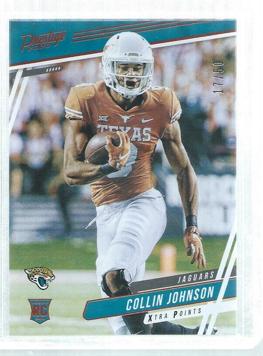 COLLIN JOHNSON 2020 PRESTIGE XTRA POINTS ORANGE COPPER ROOKIE RC #D 17/50