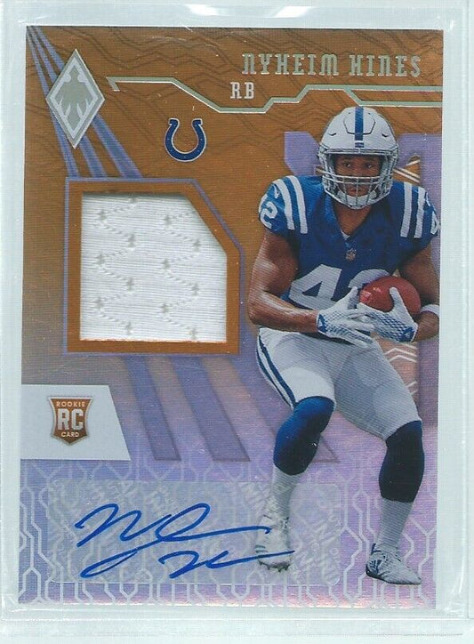 NYHEIM HINES 2018 PANINI PHOENIX 2 COLOR PATCH AUTO ORANGE RC 197/199
