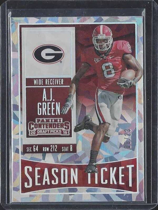 1/1 A.J. GREEN 2016 PANINI CONTENDERS DRAFT PICKS CRACKED ICE #D 8/23 JERSEY #8!
