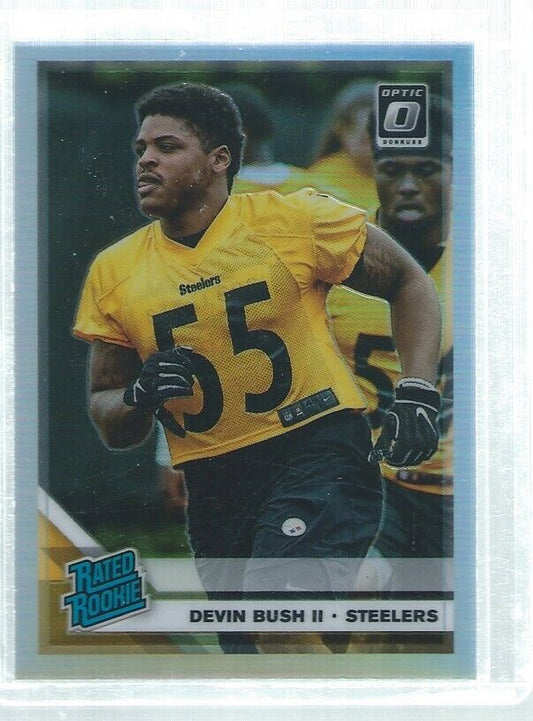 DEVIN BUSH II 2019 DONRUSS OPTIC RATED ROOKIE SILVER HOLO RC #194