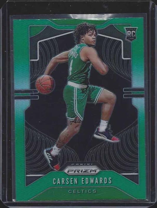 CARSEN EDWARDS 2019-20 PANINI PRIZM GREEN ROOKIE PRIZMS RC #276