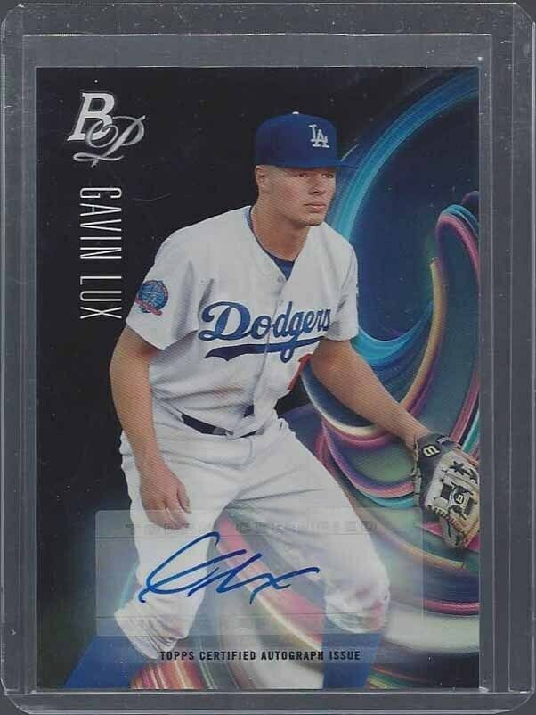 GAVIN LUX 2018 BOWMAN PLATINUM DODGERS PROSPECT AUTO #22