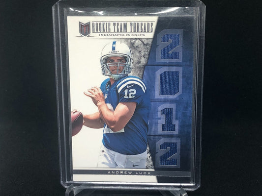 ANDREW LUCK 2012 PANINI MOMENTUM ROOKIE THREADS QUAD JERSEY RC #D 20/49