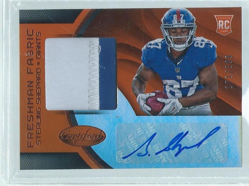 STERLING SHEPARD 2016 CERIFIED FRESHMAN 2 COLOR PATCH AUTO ORANGE RC #D 171/199