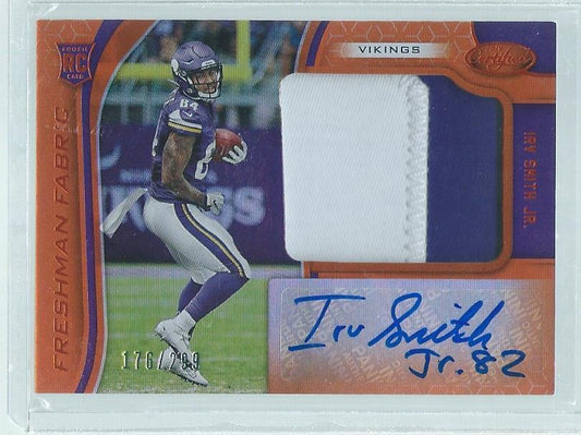 IRV SMITH JR. 2019 CERTIFIED FRESHMAN 2 COLOR PATCH AUTO ORANGE RC #D 176/299