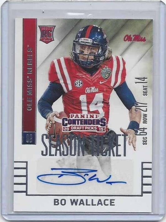 BO WALLACE 2015 CONTENDERS DRAFT PICKS SP AUTO RC SHORT PRINT 250 OR LESS #156