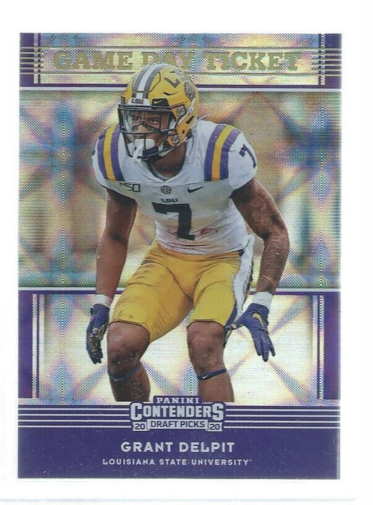 GRANT DELPIT 2020 CONTENDERS DRAFT PICKS GAME DAY TICKET GALACTIC SSP #40