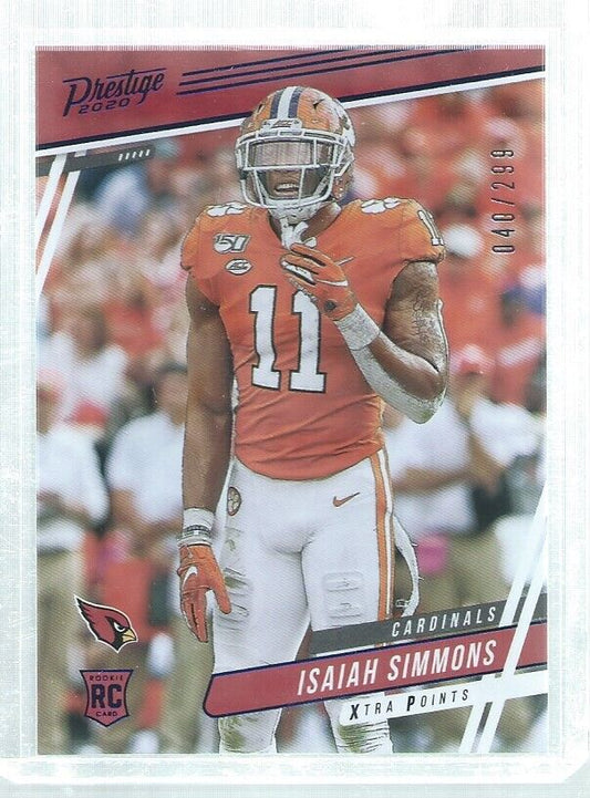 ISAIAH SIMMONS 2020 PRESTIGE XTRA POINTS BLUE ROOKIE RC #D 40/299