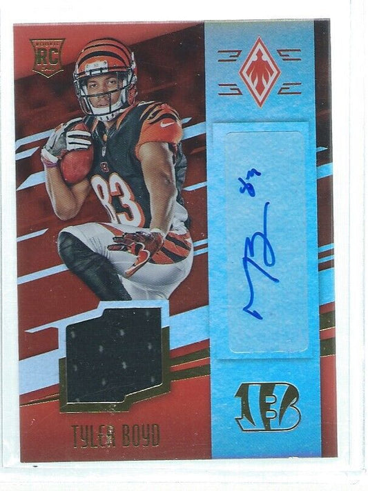 TYLER BOYD 2016 PANINI PHOENIX JERSEY AUTO RED RC #D 9/249