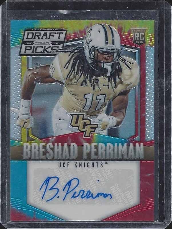 BRESHAD PERRIMAN 2015 PRIZM DRAFT PICKS TIE DYE PRIZMS REFRACTOR AUTO RC #D 1/49