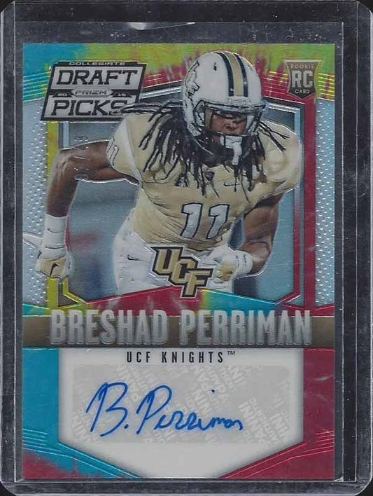 BRESHAD PERRIMAN 2015 PRIZM DRAFT PICKS TIE DYE PRIZMS REFRACTOR AUTO RC #D 1/49