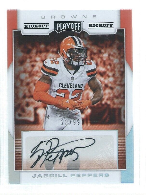 JABRILL PEPPERS 2017 PANINI PLAYOFF KICKOFF AUTO RC #D 23/99