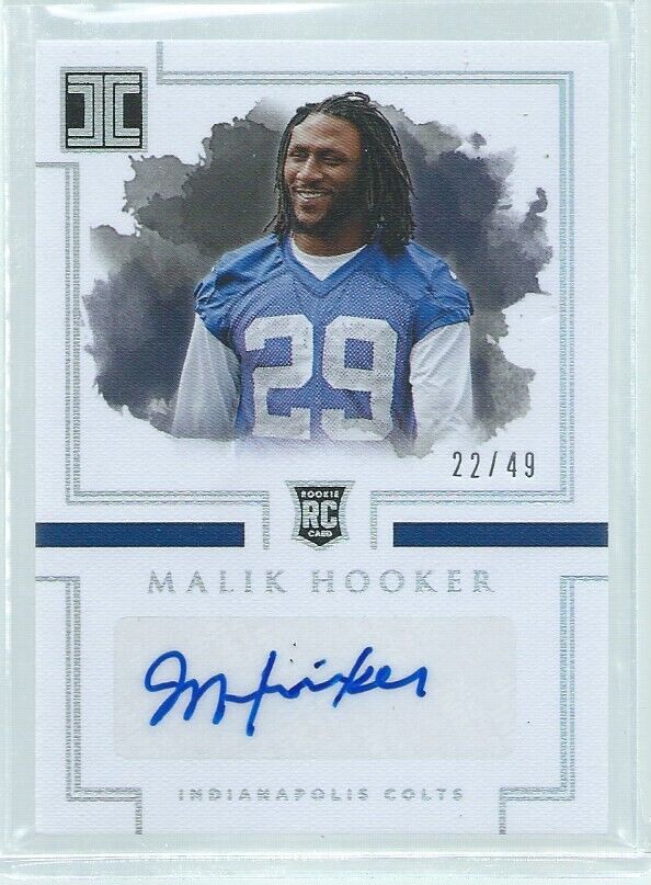 MALIK HOOKER 2017 PANINI IMPECCABLE AUTO RC #D 72/75