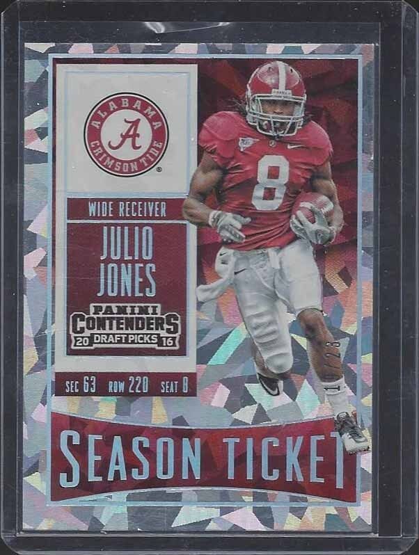 JULIO JONES 2016 PANINI CONTENDERS DRAFT PICKS ALABAMA CRACKED ICE #D 23/23