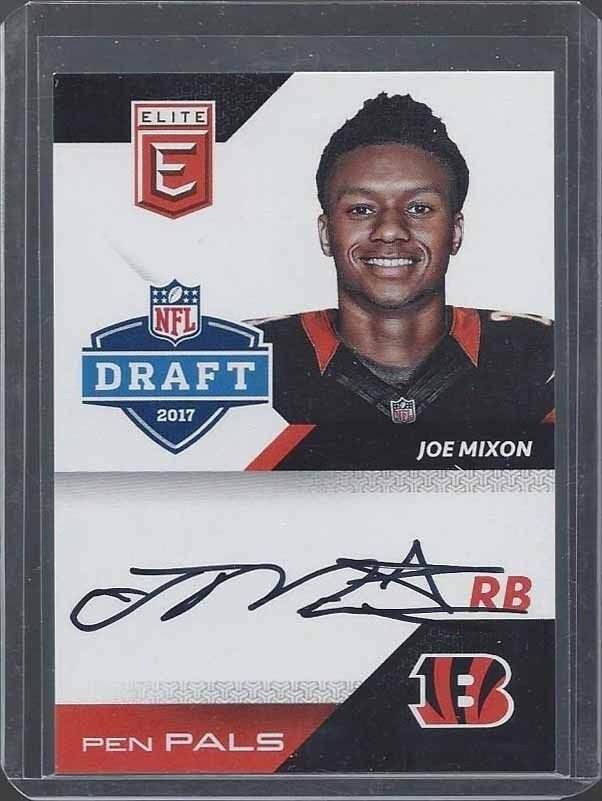 JOE MIXON 2017 ELITE PEN PALS BENGALS ON CARD ROOKIE AUTO RC