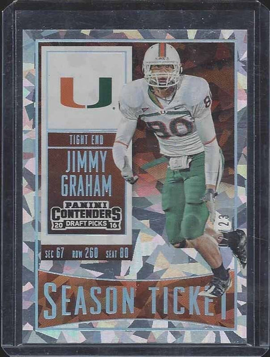 JIMMY GRAHAM 2016 PANINI CONTENDERS DRAFT PICKS MIAMI CRACKED ICE #D 2/23