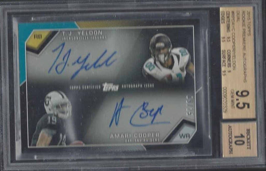 AMARI COOPER YELDON 2015 TOPPS ROOKIE PREMIERE DUAL AUTO RC /25 BGS 9.5 POP 1/1