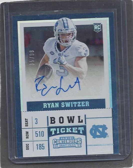 RYAN SWITZER 2016 PANINI CONTENDERS BOWL TICKET RAIDERS UNC AUTO RC #D 35/99