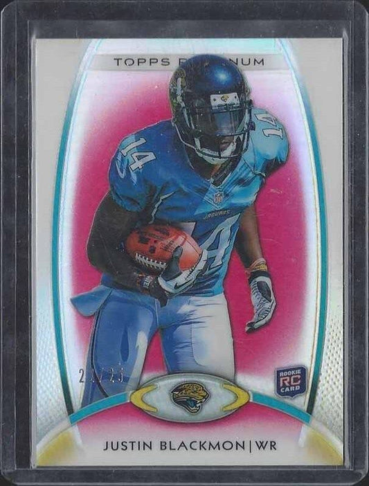 JUSTIN BLACKMON 2012 TOPPS PLATINUM ROOKIE RED REFRACTOR RC #D /25