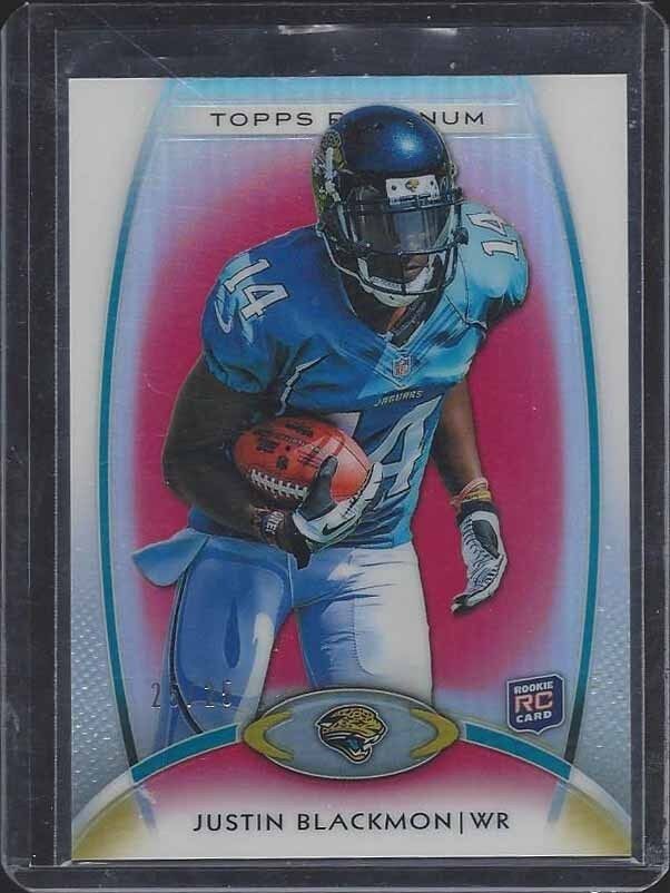 JUSTIN BLACKMON 2012 TOPPS PLATINUM ROOKIE RED REFRACTOR RC #D /25
