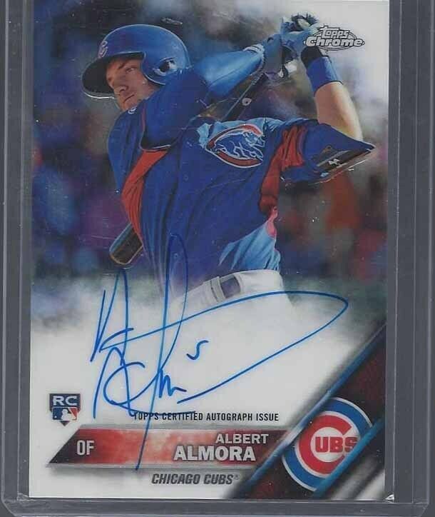 ALBERT ALMORA 2016 TOPPS CHROME CUBS ON CARD ROOKIE AUTO RC