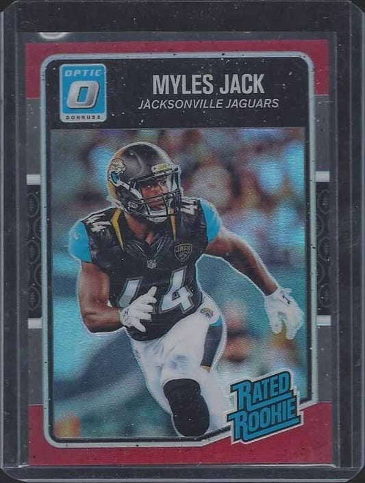 MYLES JACK 2016 DONRUSS OPTIC RED HOLO JAGUARS ROOKIE RC #D 53/99