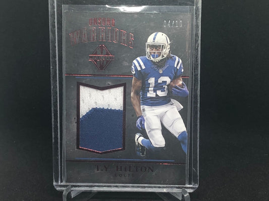 TY HILTON 2017 PANINI MAJESTIC RED UNSUNG WARRIORS 2 CLR PATCH #D 4/10