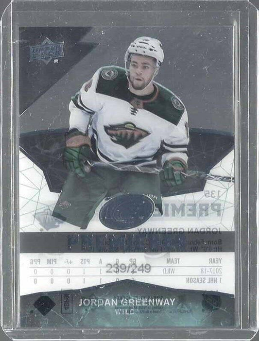 JORDAN GREENWAY 2018-19 UPPER DECK UD ICE PREMIERES ROOKIE RC #D 239/249