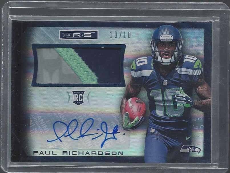 1/1 PAUL RICHARDSON 2014 ROOKIES & STARS LONGEVITY PATCH AUTO RC 10/10 JSY #10 !