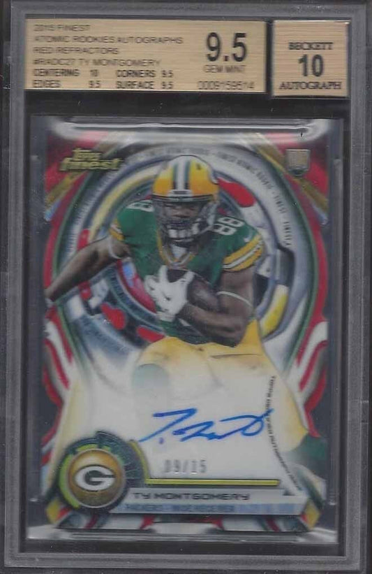 TY MONTGOMERY 2015 FINEST RED ATOMIC REFRACTOR DC AUTO RC /15 BGS 9.5 10 POP 1/1