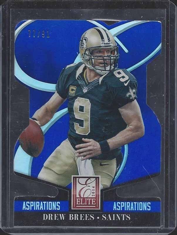 DREW BREES 2014 DONRUSS ELITE ASPIRATIONS BLUE DIE CUT #D 77/91
