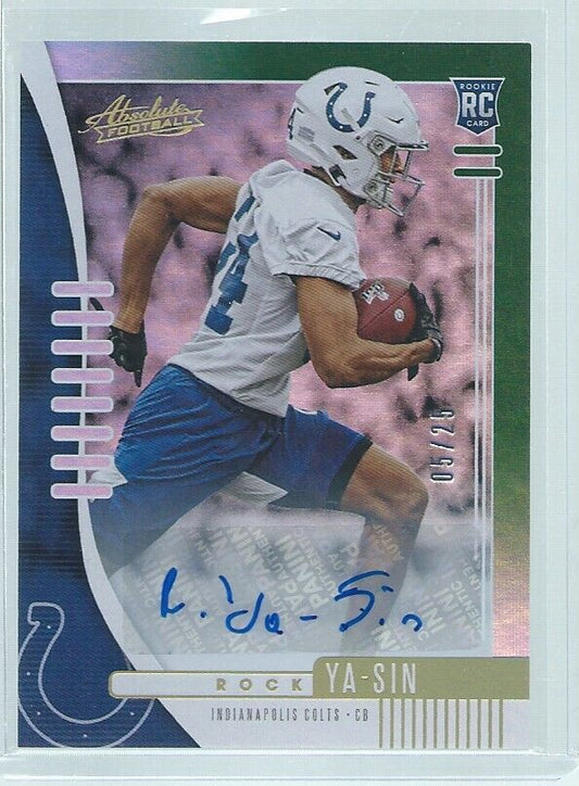 ROCK YA-SIN 2019 PANINI ABSOLUTE SPECTRUM AUTO GREEN RC #D 5/25